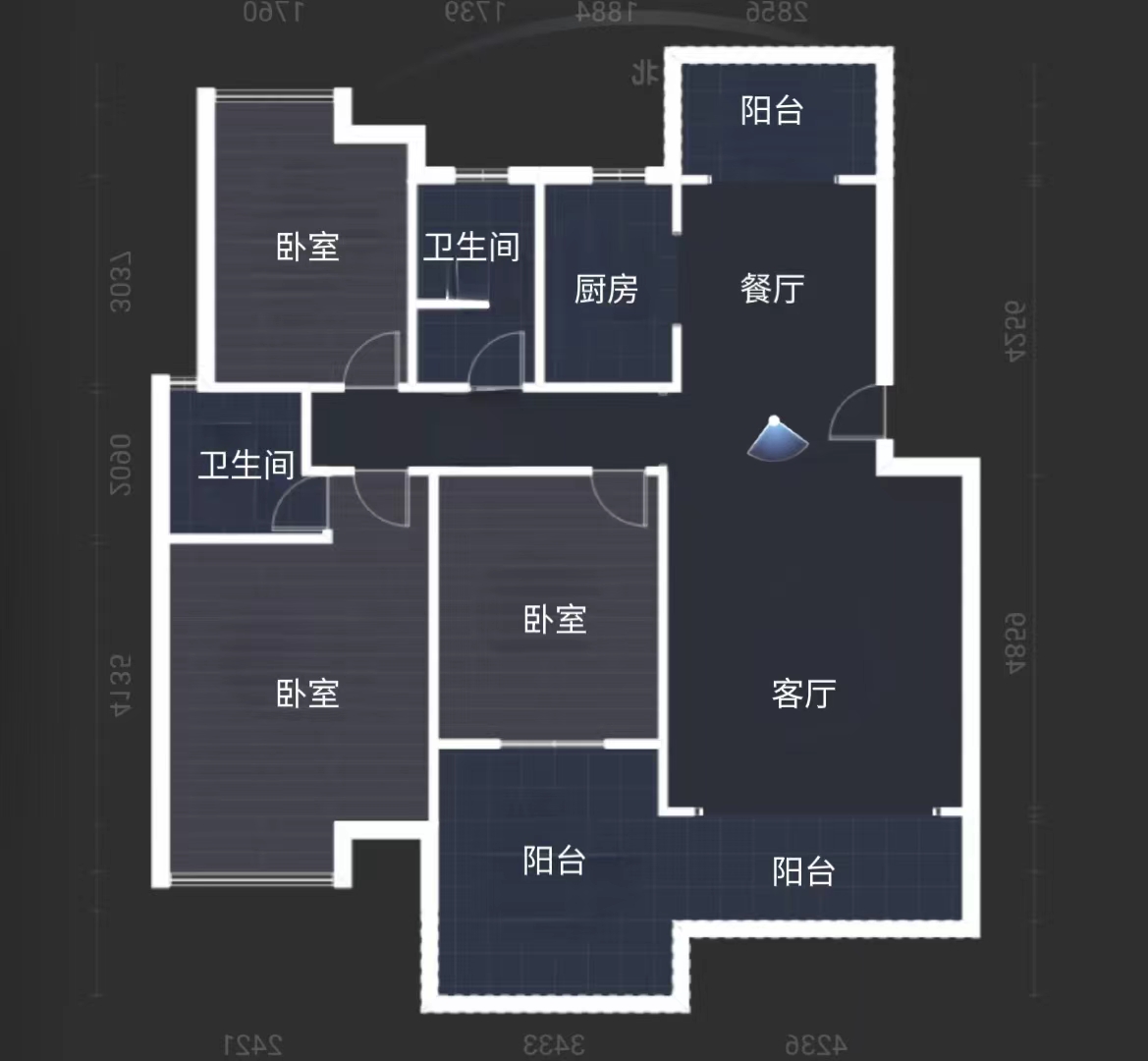 学府港湾  3室2厅2卫   58.80万室内图