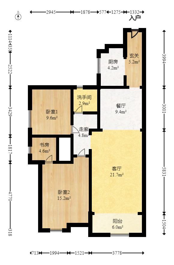 南城印象  3室2厅1卫   83.00万室内图1