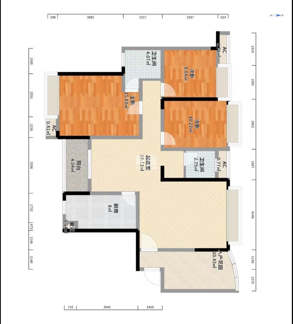 庐山春天早安华晨  3室2厅2卫   78.00万
