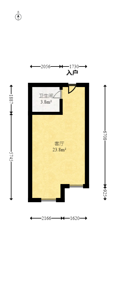 嘉汇公馆  1室1厅1卫    28.8万室内图1
