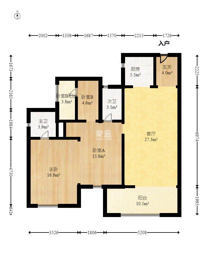建投象山国际  4室2厅2卫    126.8万