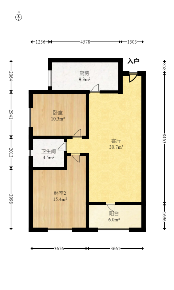 方略潇邦 2室2厅1卫 42.8万 方略潇邦 2室2厅1卫 42.8万户型图