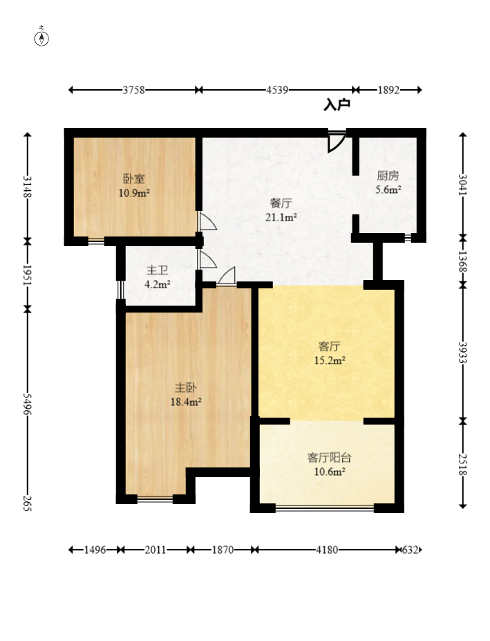 长大卧琥  2室1厅1卫    82.0万室内图1