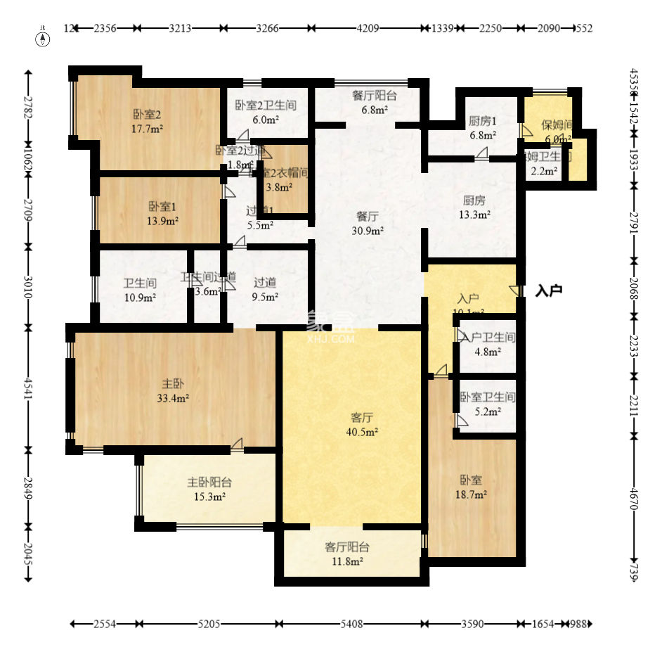 华远华中心  4室2厅2卫   650.00万