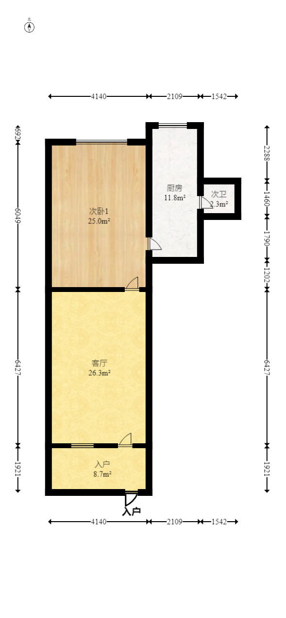 东瓜山一村  1室1厅1卫   43.00万室内图1