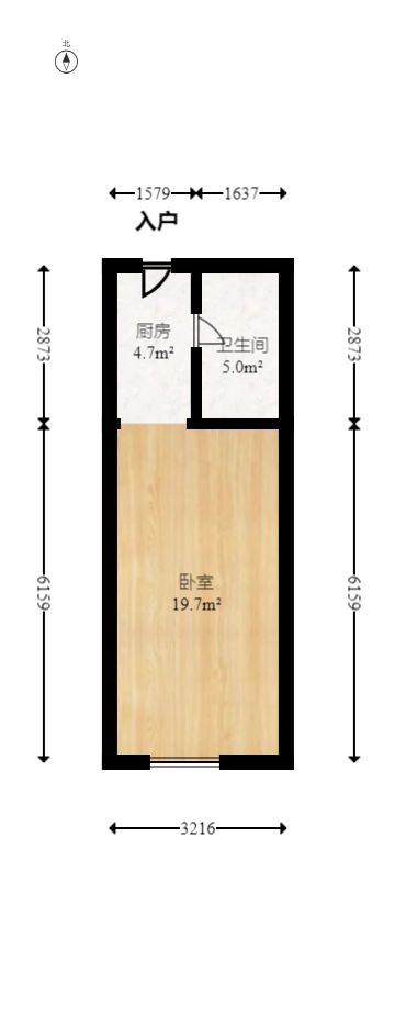 芒果天地(芒果雅苑)  1室1厅1卫   28.00万室内图1