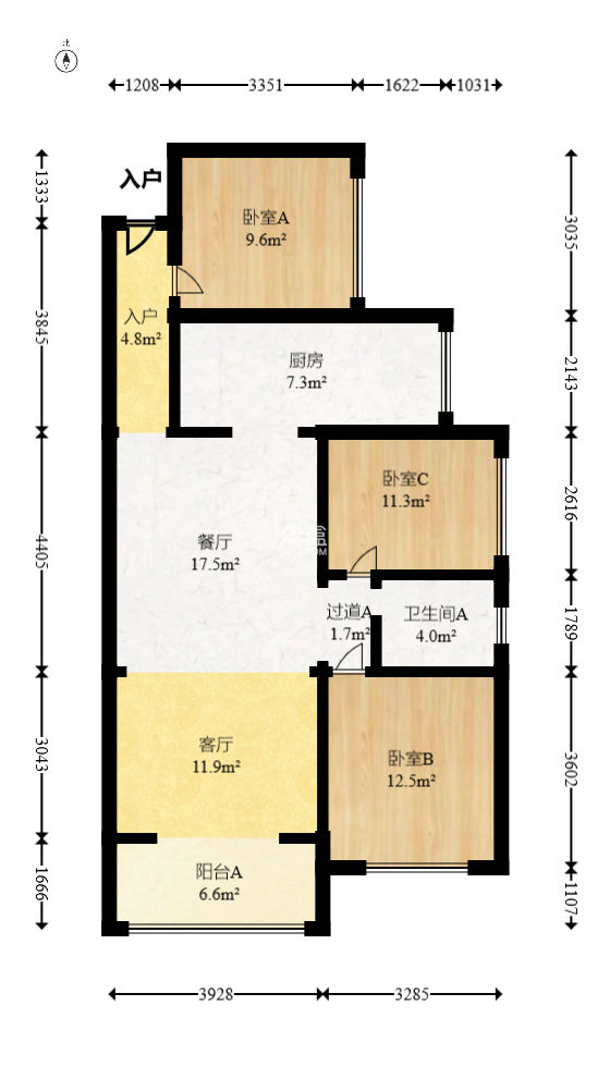 潤和又一城  3室2廳1衛(wèi)   103.20萬