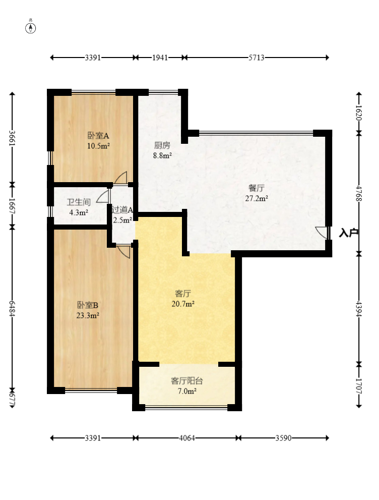 中鐵西江悅一期  3室1廳1衛(wèi)    148.0萬室內(nèi)圖1