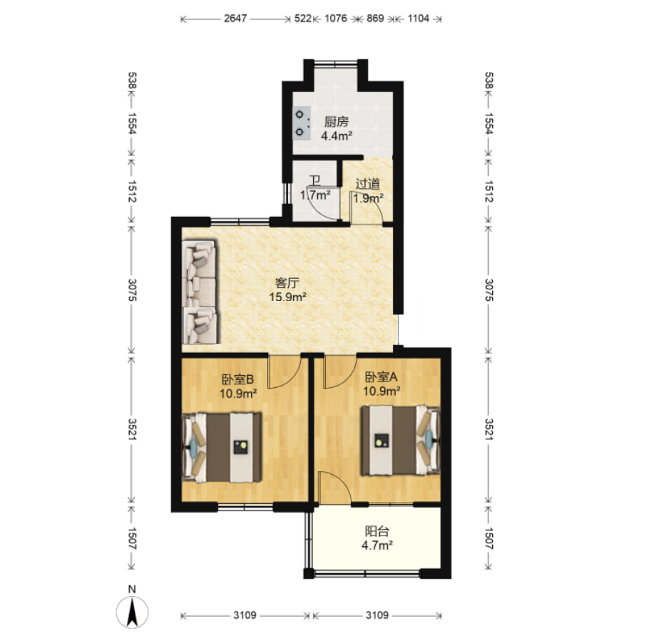 文化路散盘 2室2厅1卫 20.0万 文化路散盘 2室2厅1卫 20.0万室内图