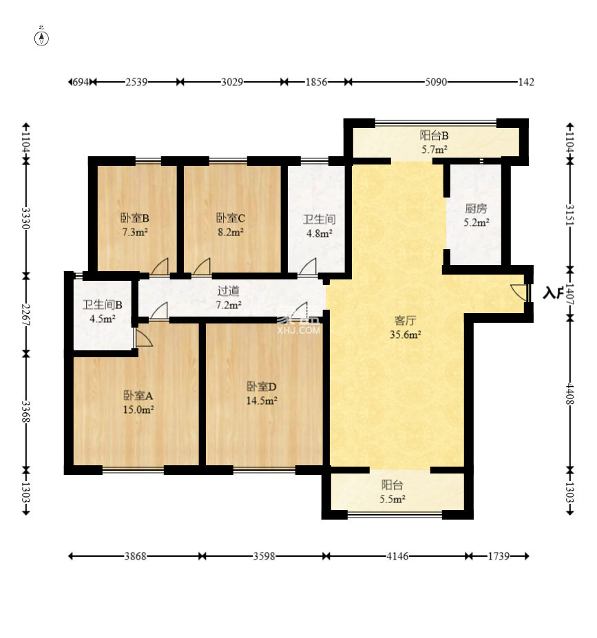 梅溪湖金茂湾  4室2厅2卫    170.0万