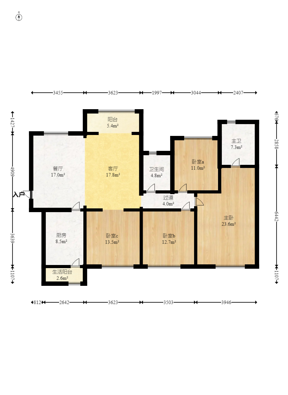 中粮自然天城 3室2厅2卫 99.8万 中粮自然天城 3室2厅2卫 99.8万户型图