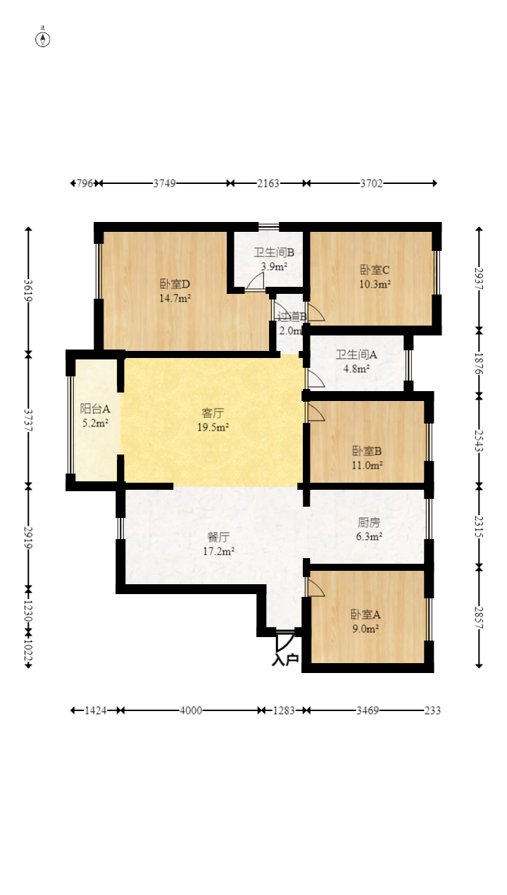 润和之悦(金泽园) 4室2厅2卫 106.7万 润和之悦(金泽园) 4室2厅2卫 106.7万户型图