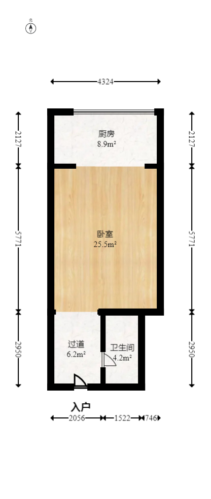 怡海星城  1室1厅1卫   22.80万室内图1