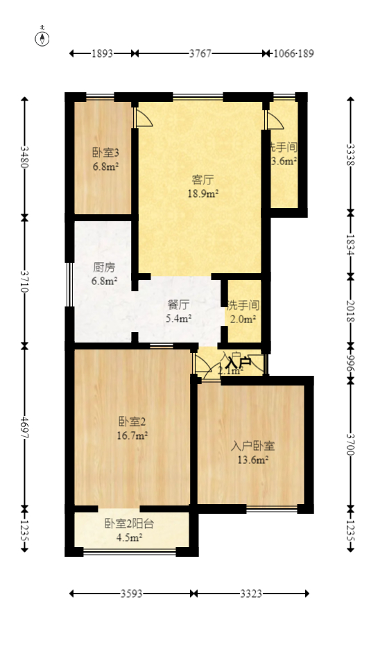 湘农桥社区  3室2厅1卫   83.00万室内图1