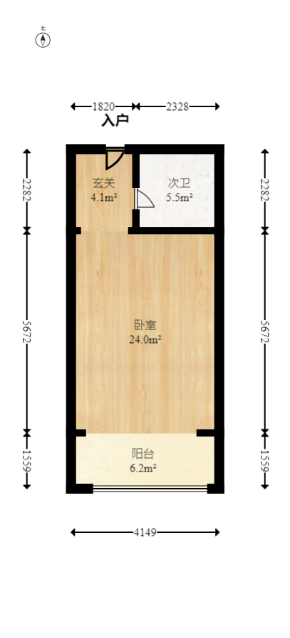 保利麓谷林语I区  1室1厅1卫   36.00万室内图1