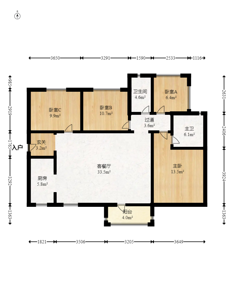 保利天禧D区  4室2厅2卫   260.00万室内图1