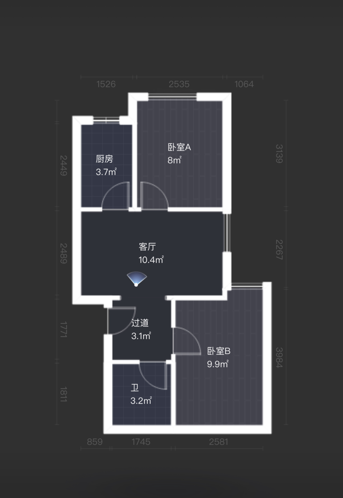 曲江华著中城  2室1厅1卫   100.00万室内图1