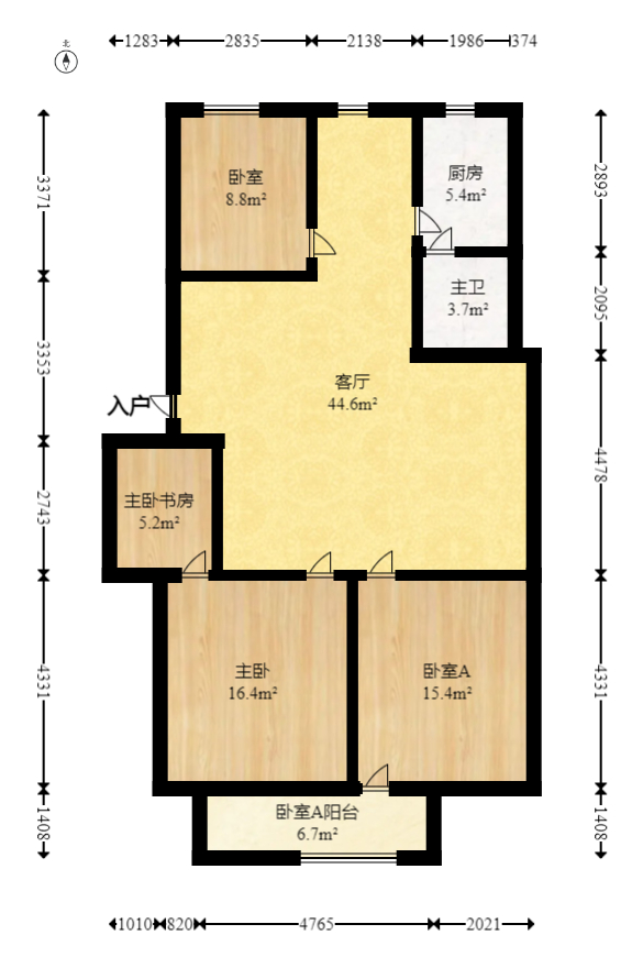 中南汽车世界  3室2厅2卫    46.8万室内图1