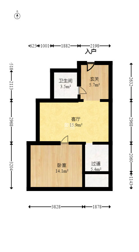 通華天都  1室1廳1衛(wèi)   45.00萬