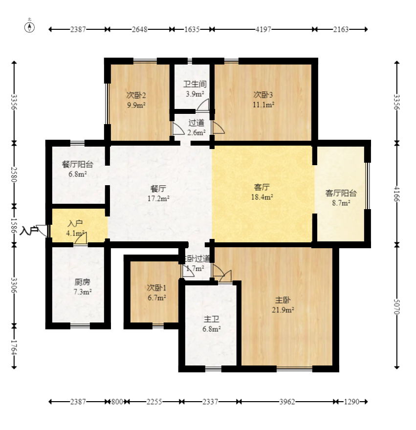 国泰九龙湾 4室2厅2卫 168.0万 国泰九龙湾 4室2厅2卫 168.0万户型图
