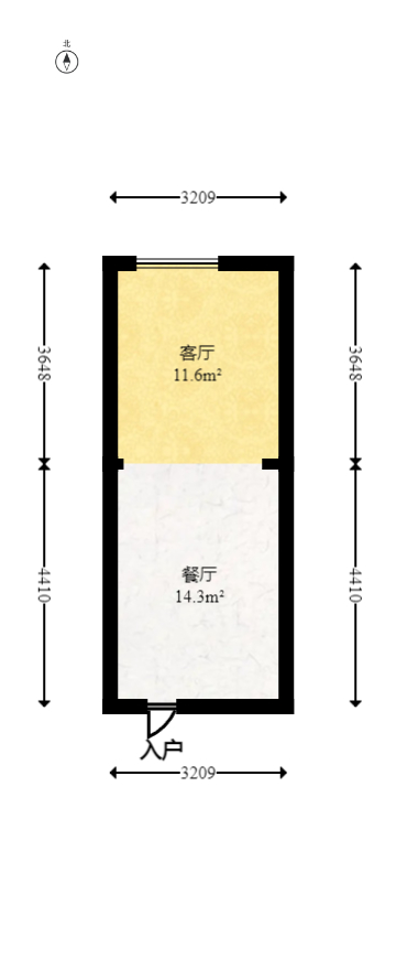 新城悦隽公园  1室1厅1卫    16.8万室内图1