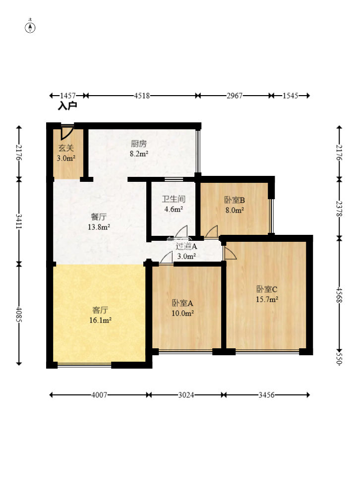 兰亭都荟（璟峰苑）  3室2厅1卫   92.00万