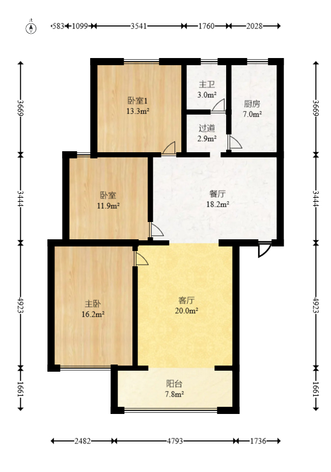 新桥小区  3室2厅1卫   69.80万室内图1