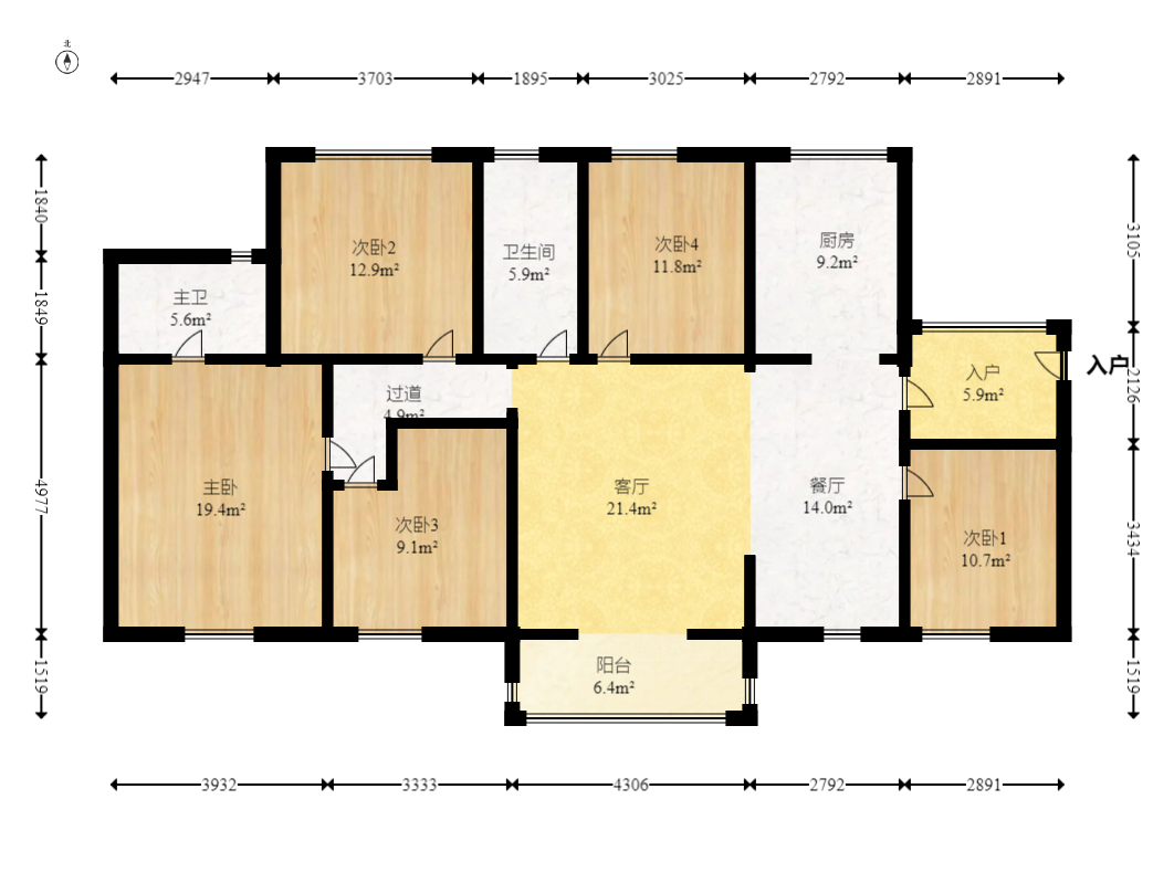 华润凤凰城二期 5室2厅2卫 111.0万 华润凤凰城二期 5室2厅2卫 111.0万户型图