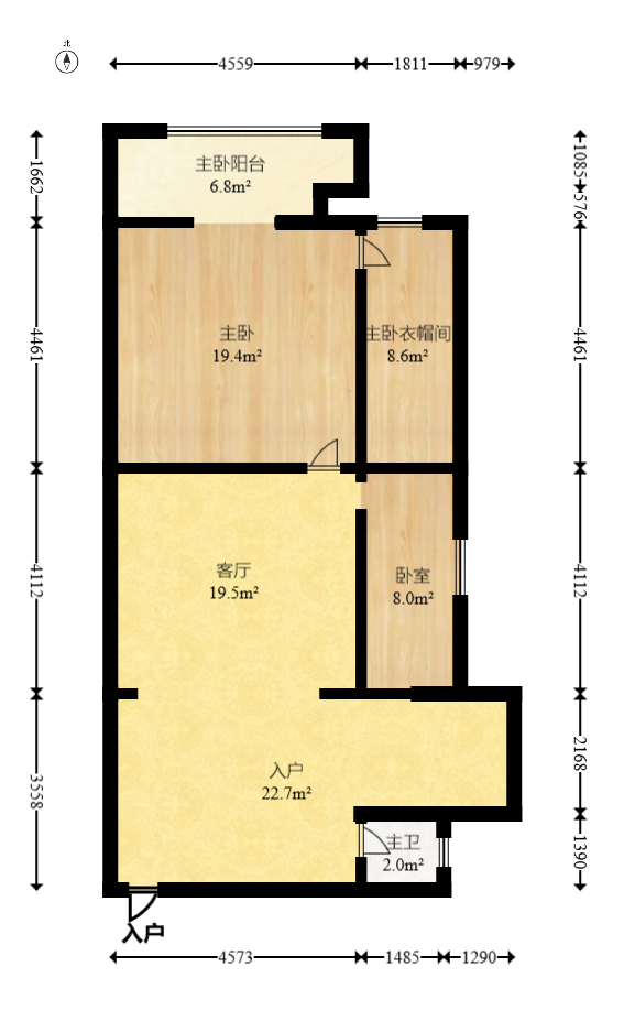 東城一品（國(guó)杰大廈）  2室2廳1衛(wèi)    69.0萬(wàn)室內(nèi)圖1