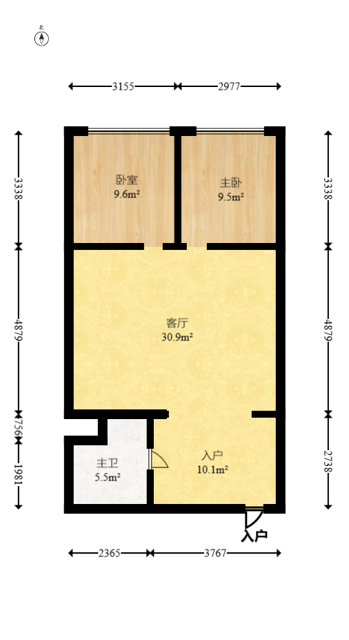 鸿飞大厦  2室1厅1卫   61.80万室内图1