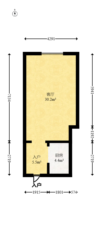 金科时代中心 2室1厅1卫 36.76万 金科时代中心 2室1厅1卫 36.76万户型图