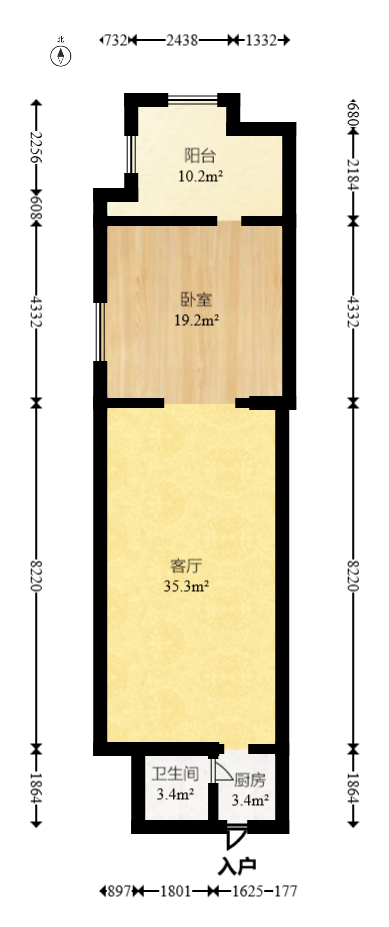 MOMA当代广场  2室1厅1卫    36.0万 MOMA当代广场  2室1厅1卫    36.0万户型图