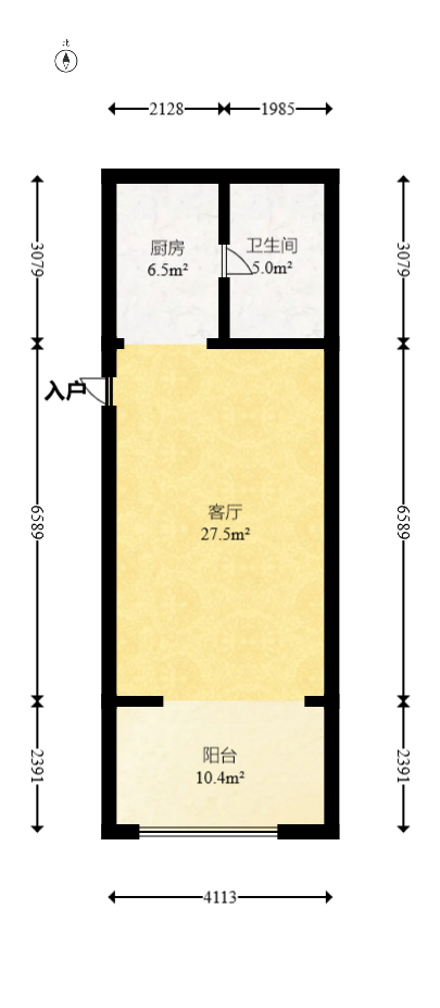 恒泰广场  1室1厅1卫   49.00万室内图1