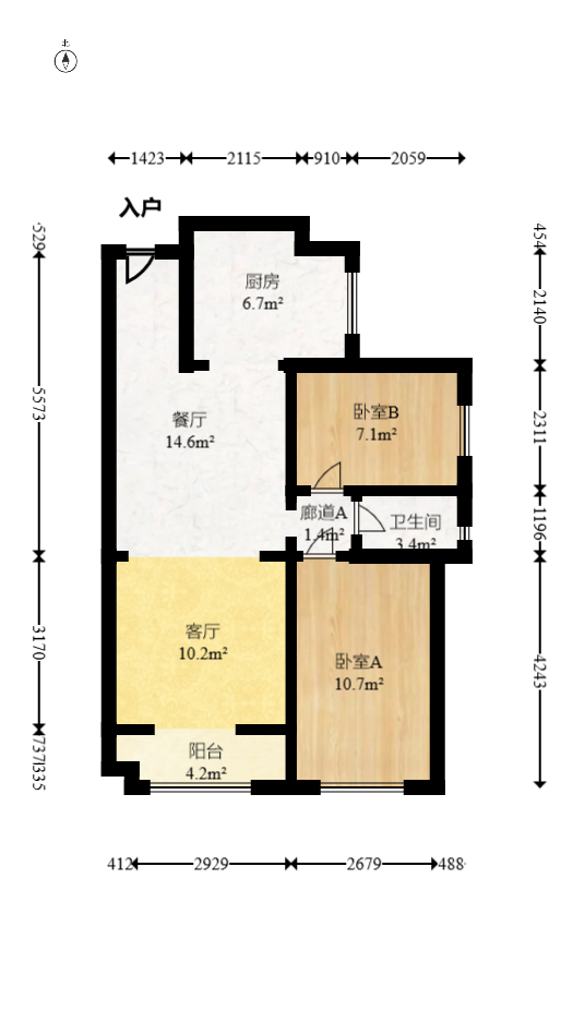 江山帝景哈佛  2室2厅1卫   92.70万室内图1