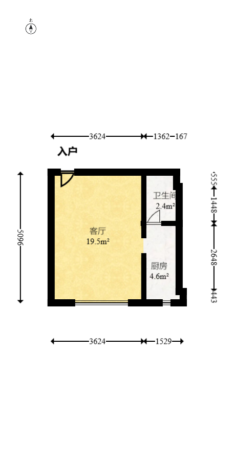 金鼎公园尚  1室1厅1卫   24.00万室内图1