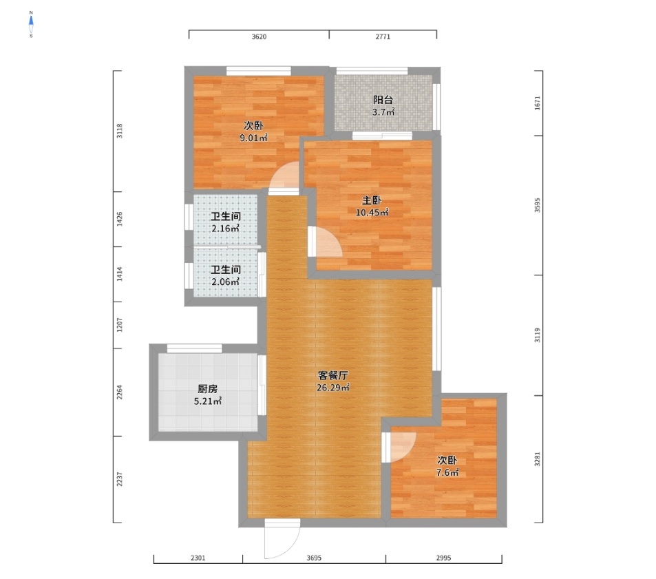 三一歌雅郡 3室2厅1卫 52.8万 三一歌雅郡 3室2厅1卫 52.8万室内图
