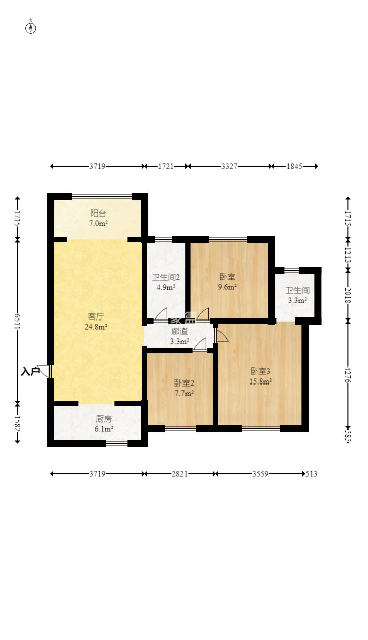 萊茵城  3室2廳1衛(wèi)   90.00萬