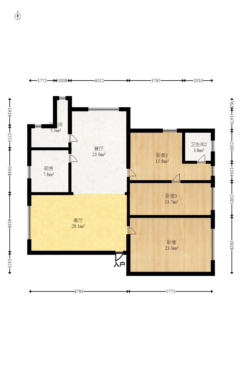 窑塘新村  3室2厅2卫   85.00万室内图1