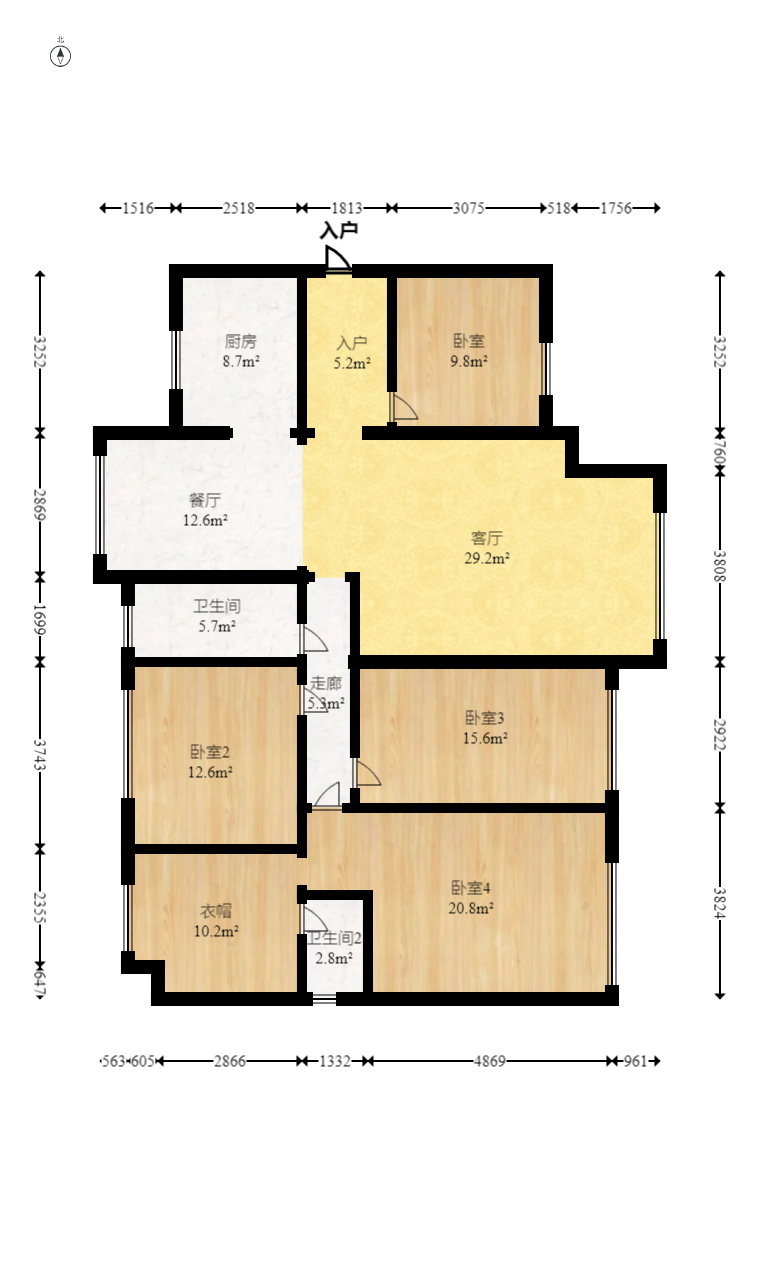 才子佳郡  5室2厅2卫   115.00万室内图1