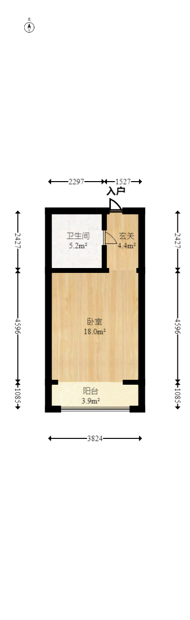 江山帝景哈佛  1室1厅1卫   36.80万室内图1