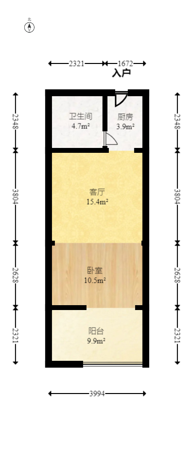 鑫远悦城（鑫远悦时代）  1室1厅1卫   35.00万室内图1