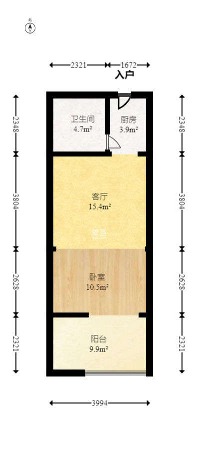 鑫远悦城（鑫远悦时代）  1室1厅1卫   35.00万