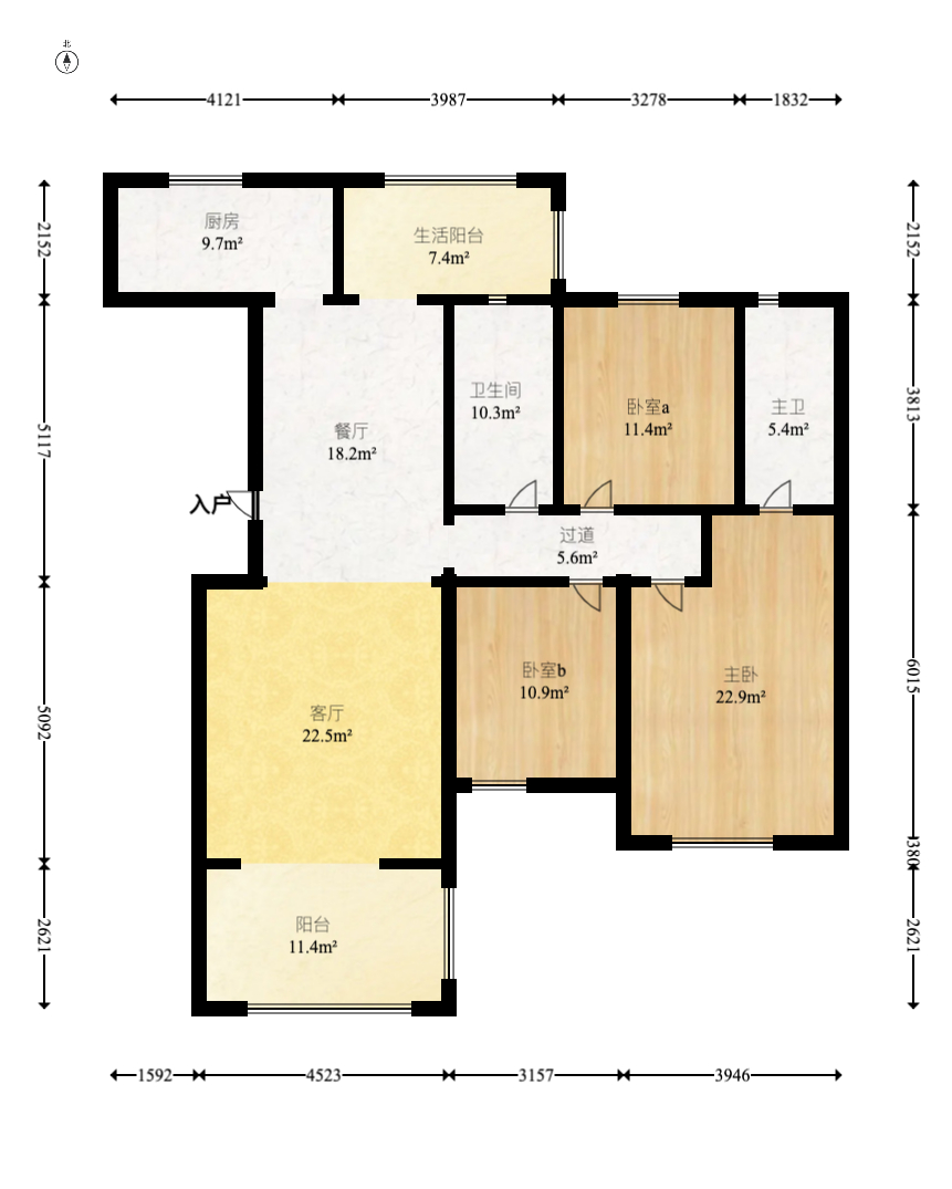 高域自然城 3室2厅2卫 65.0万 高域自然城 3室2厅2卫 65.0万户型图