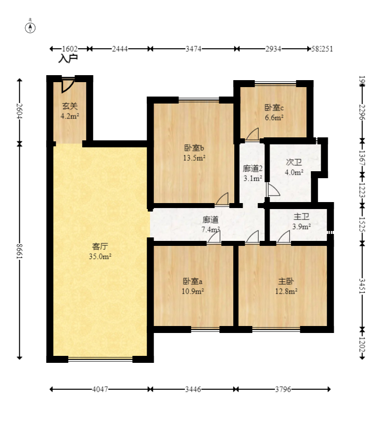 建发央著  4室2厅2卫   190.00万室内图1