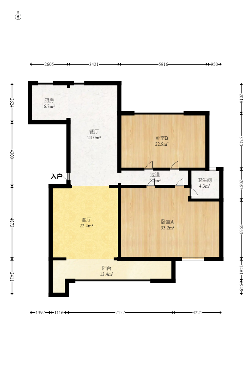 麓阳和景雅苑  4室2厅2卫    138.0万室内图1