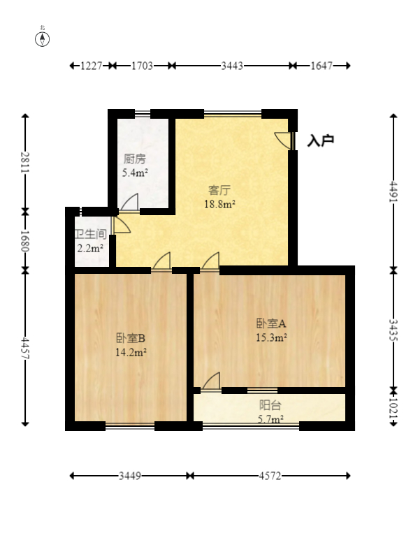 净园小区  2室1厅1卫   48.00万室内图1