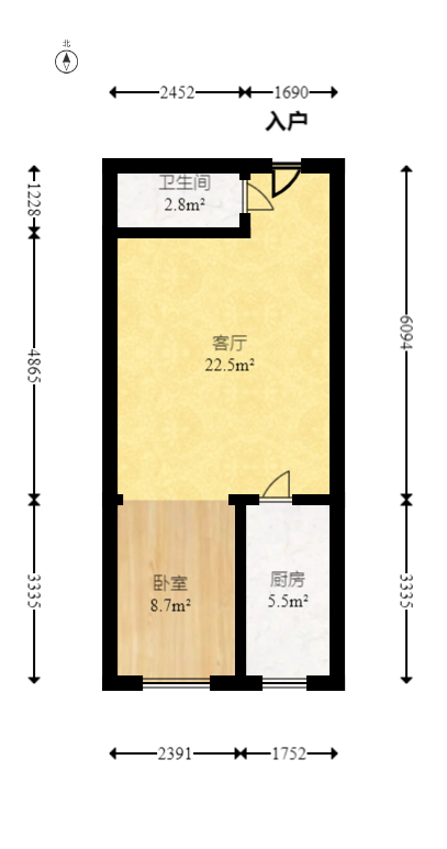 谋房博客(博客天街)  1室1厅1卫    39.0万 谋房博客(博客天街)  1室1厅1卫    39.0万户型图