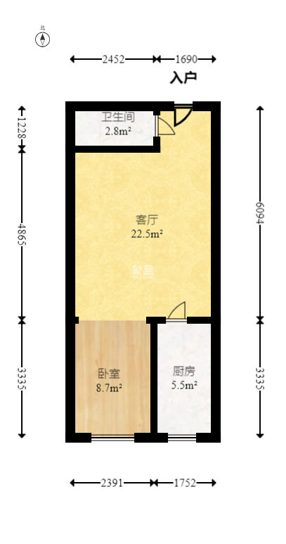 谋房博客(博客天街)  1室1厅1卫   39.00万