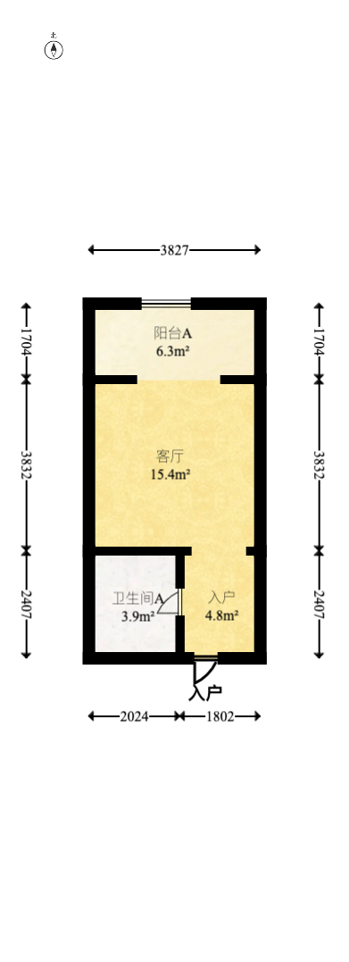 明发国际城 1室1厅1卫 33.0万 明发国际城 1室1厅1卫 33.0万户型图