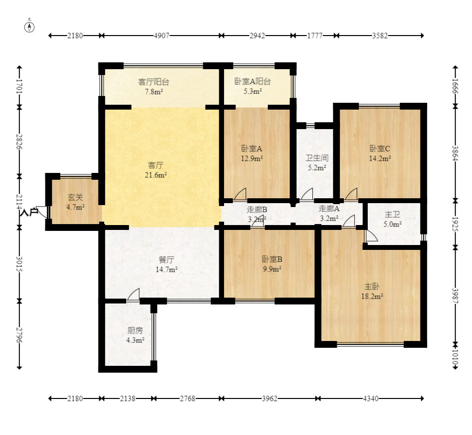 中建芙蓉嘉苑  4室2厅2卫   159.00万室内图1